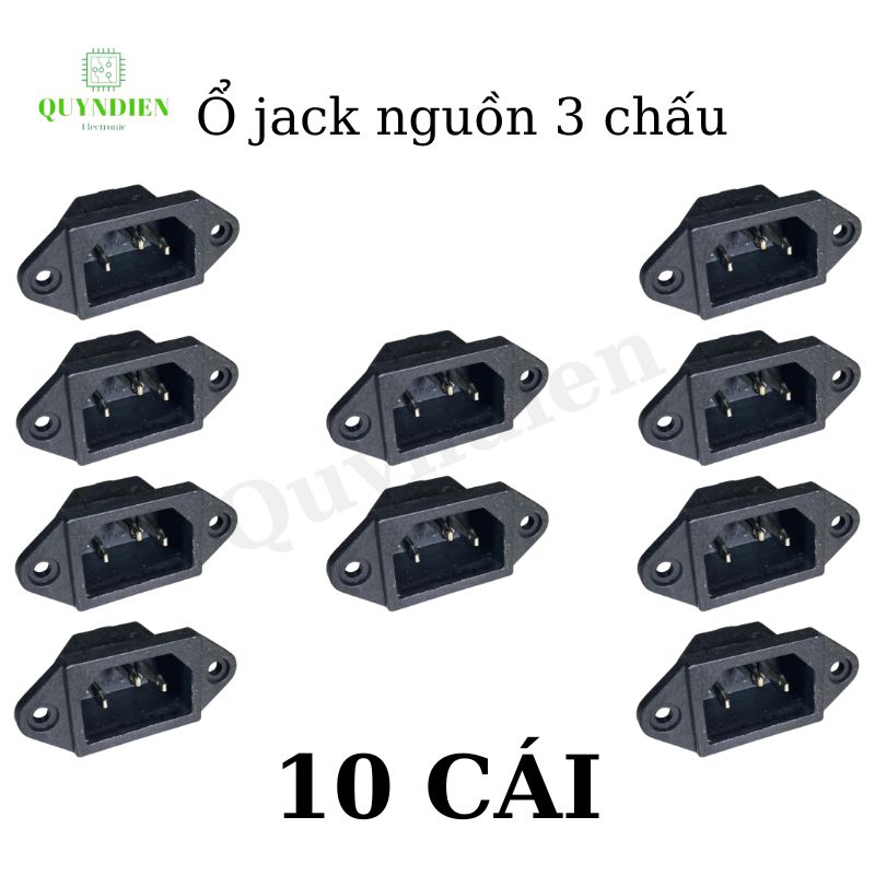 Ổ Jack nguồn AC 3 chấu - jack nồi cơm - 10A 250V