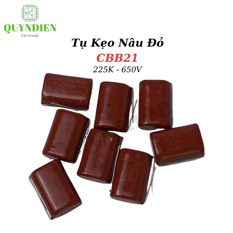 Tụ Kẹo Nâu Đỏ CBB21 225K - 650V