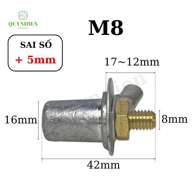 Cọc bình ac quy bằng chì cọc M8 M10 đồng thau giá 01 đôi
