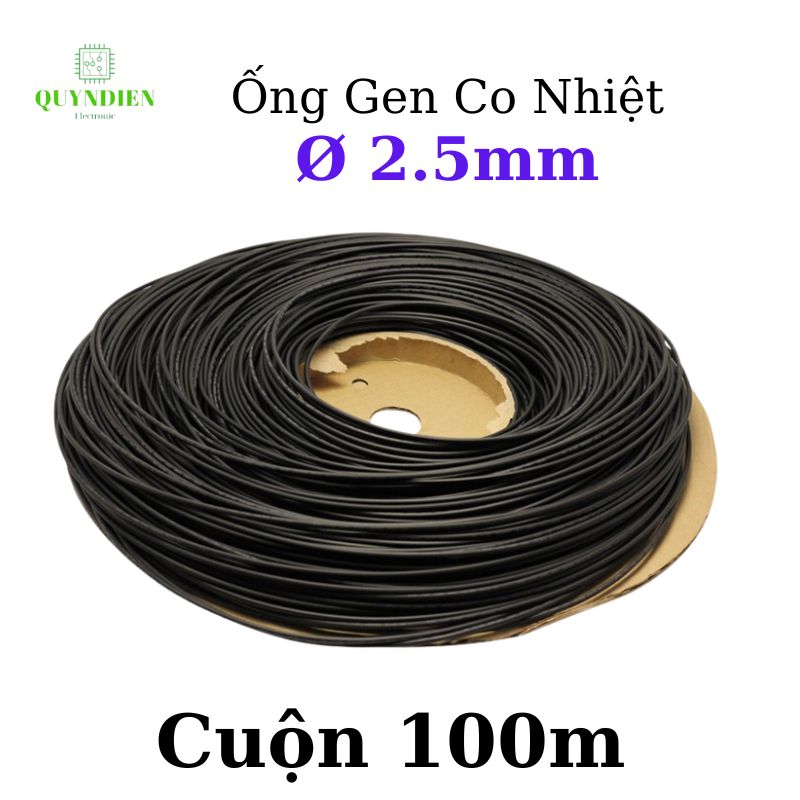 Gen co nhiệt size 2.5mm màu đen