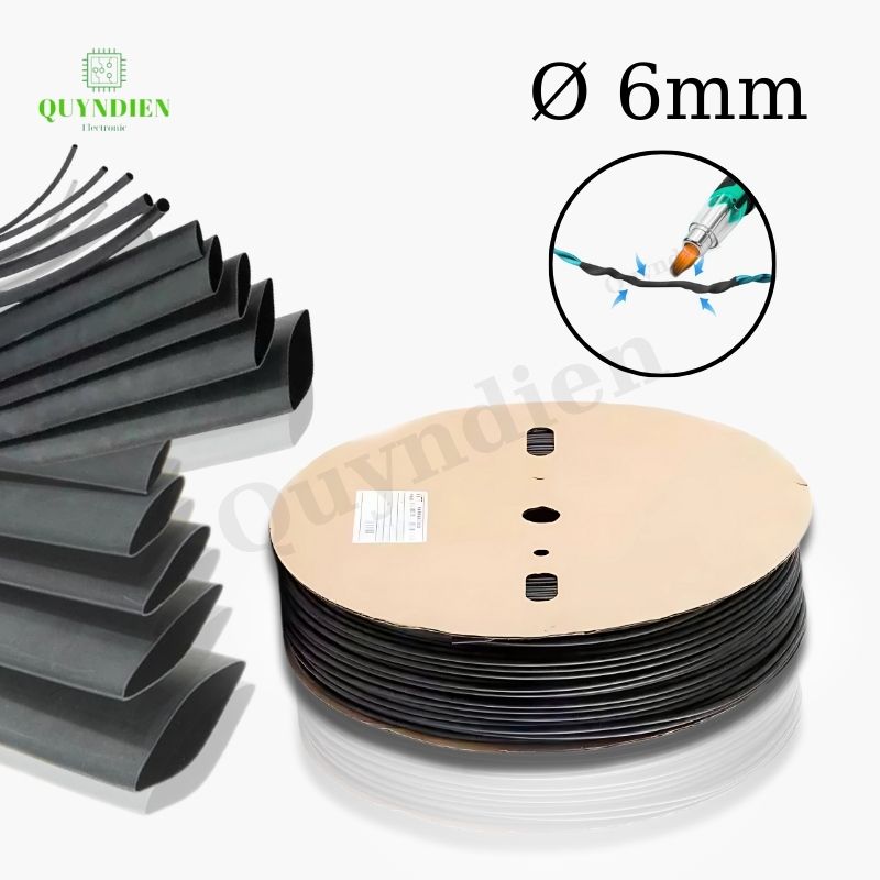 Gen co nhiệt size 6mm màu đen