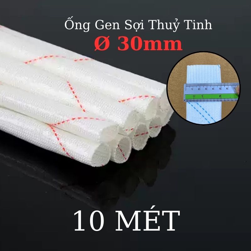 Ống gen sợi thủy tinh chịu nhiệt chống cháy size 30mm - 10 mét
