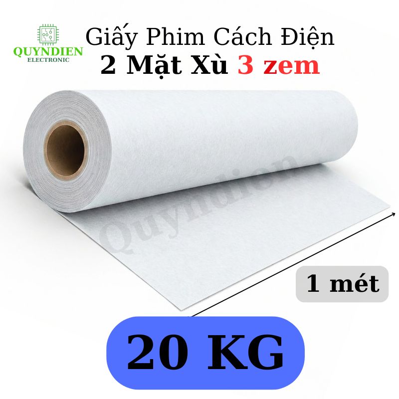 Giấy Phim Cách Điện Trắng 2 Mặt Xù Dày 0.3mm