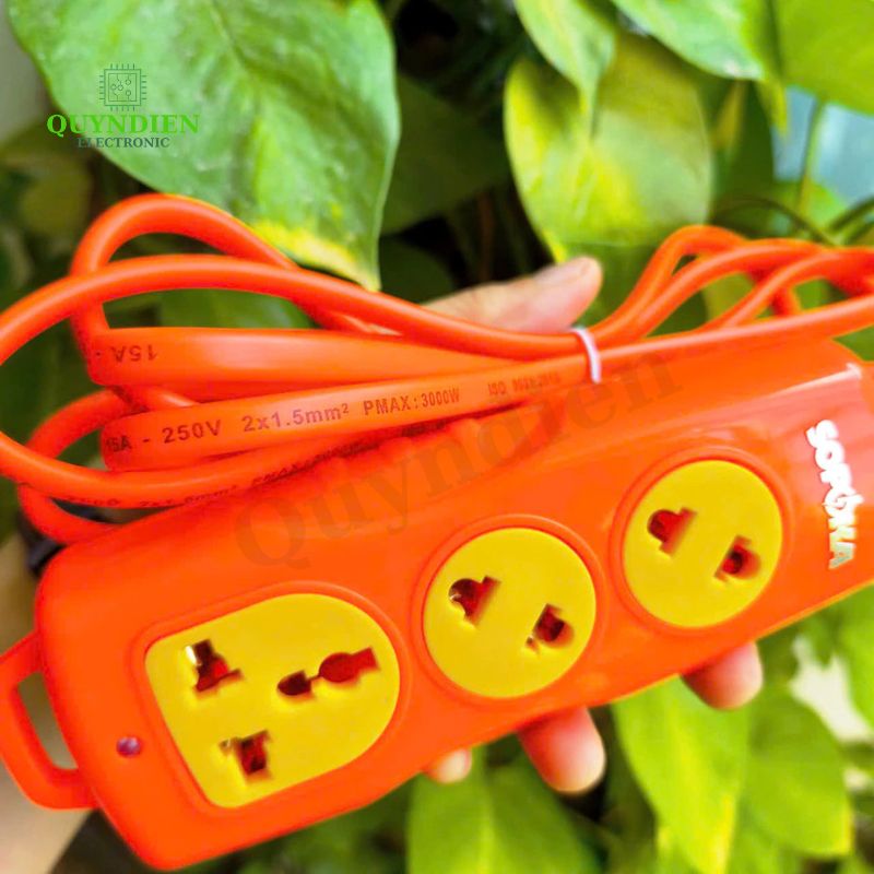 Ổ Cắm Siêu Tải 3 Lỗ Chéo 3000W (Dây Dài 10 Mét)