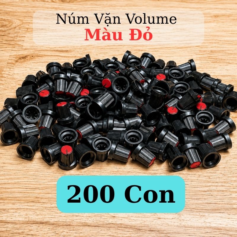 Núm Vặn Volume Nhựa Màu Đỏ Trục Hoa Mai