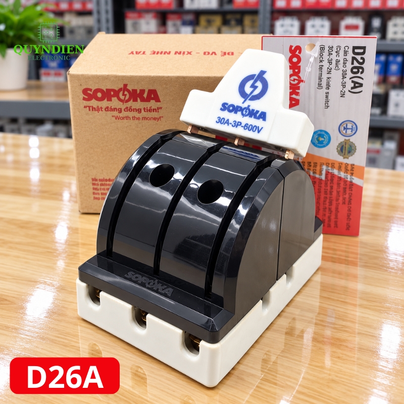 Cầu Dao Đảo 3 Pha 3P 600V Đế Sứ SOPOKA