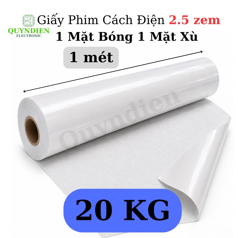 Giấy Phim Cách Điện Trắng 1 Mặt Bóng 1 Mặt Xù Dày 0.25mm