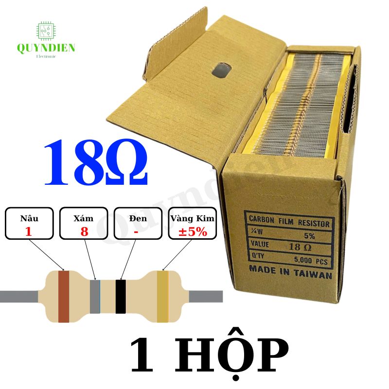 Điện trở Đài Loan 1/4W - 18R