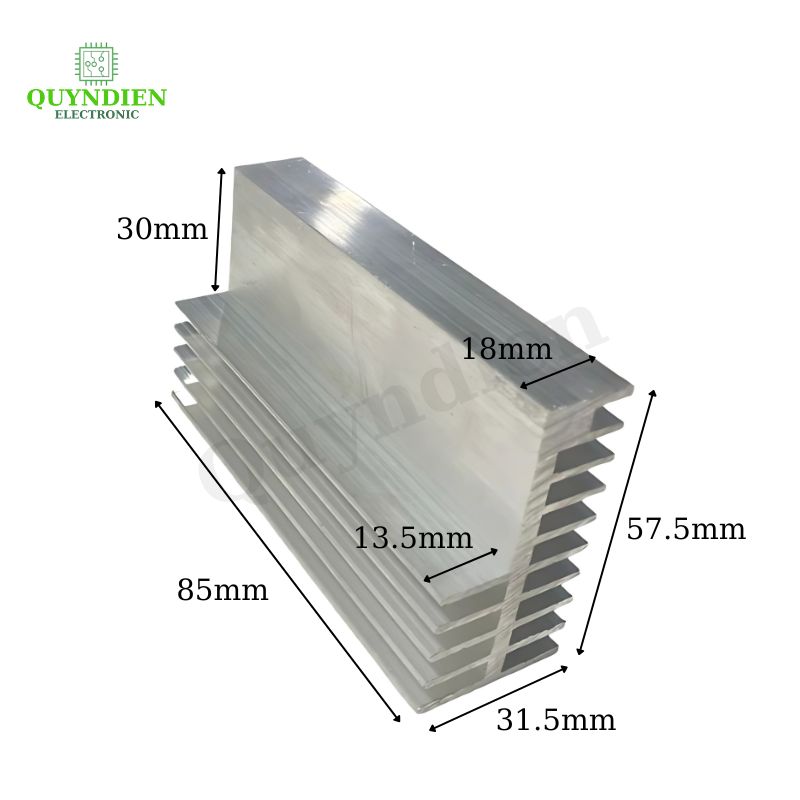 Nhôm tản nhiệt 2 tầng 10 cánh dài 85x58x32mm