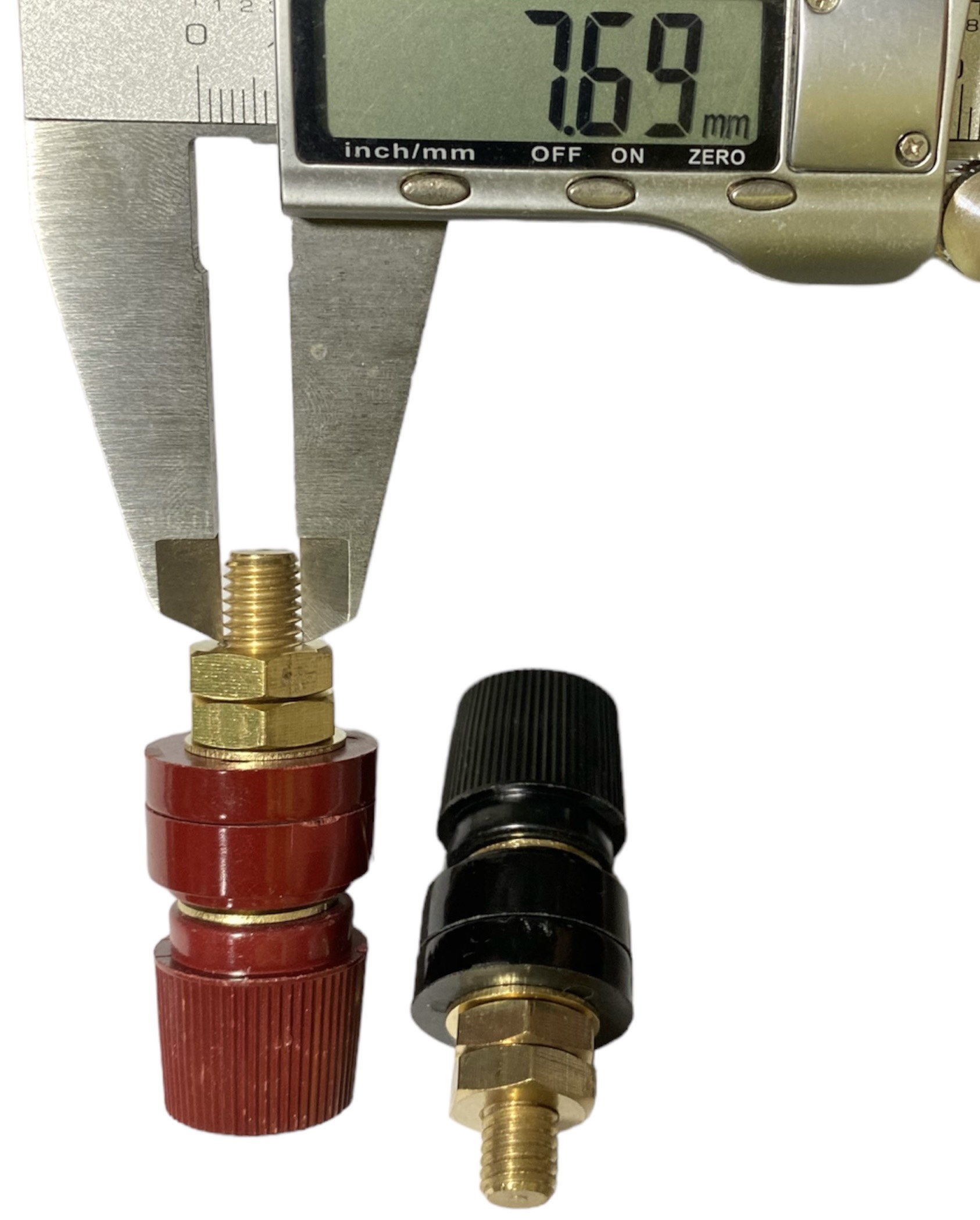 Cặp Jack loa JS555 Cọc Đồng NẮP NHỰA Đỏ Đen trục 8mm
