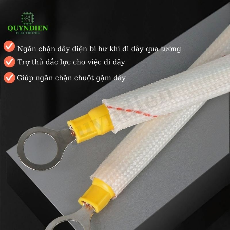 Ống gen sợi thủy tinh chịu nhiệt chống cháy size 3mm - 10 mét