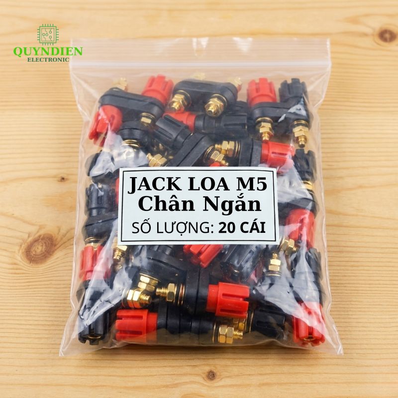Trạm Loa Ampli Jack Loa Đôi Đỏ Đen M5 Chân Ngắn