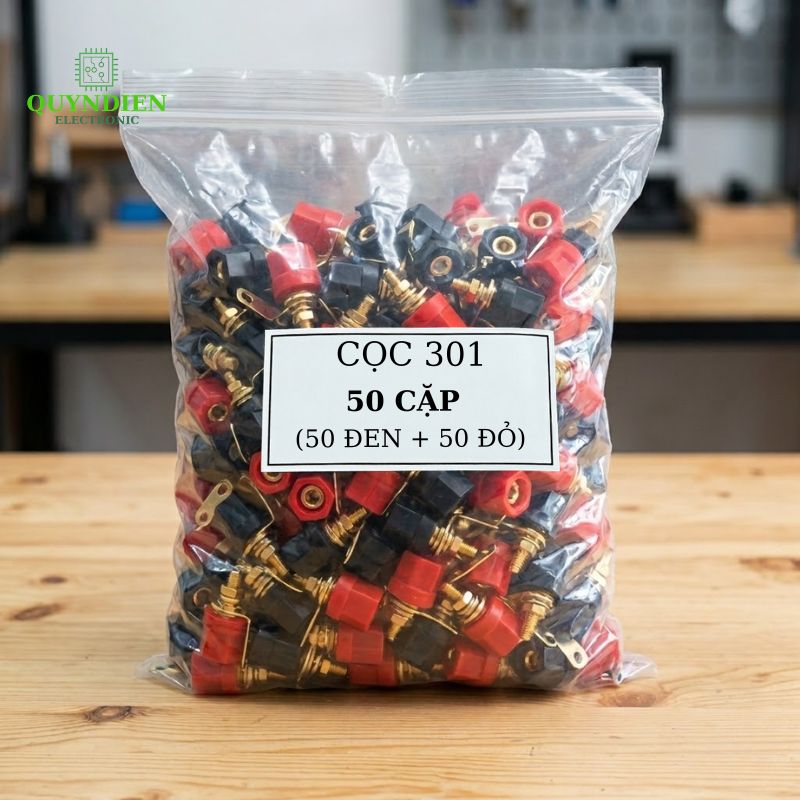 Cọc loa đỏ đen 301 [ĐÔI]