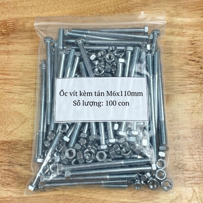 Ốc Vít M6x110mm Có Kèm Tán