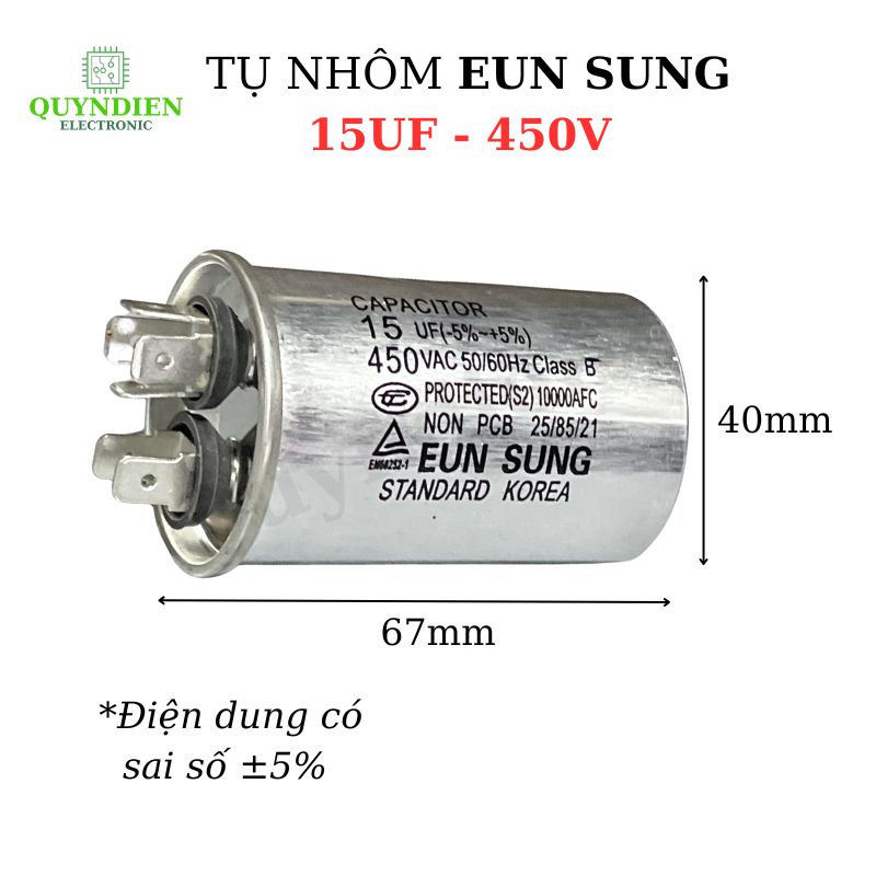 Tụ Nhôm Kapa EUN SUNG 15uF 450V