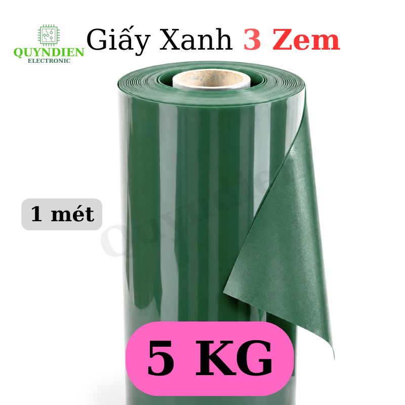 Giấy Xanh Cách Điện 1 Mặt Bóng 1 Mặt Xù Dày 0.3mm