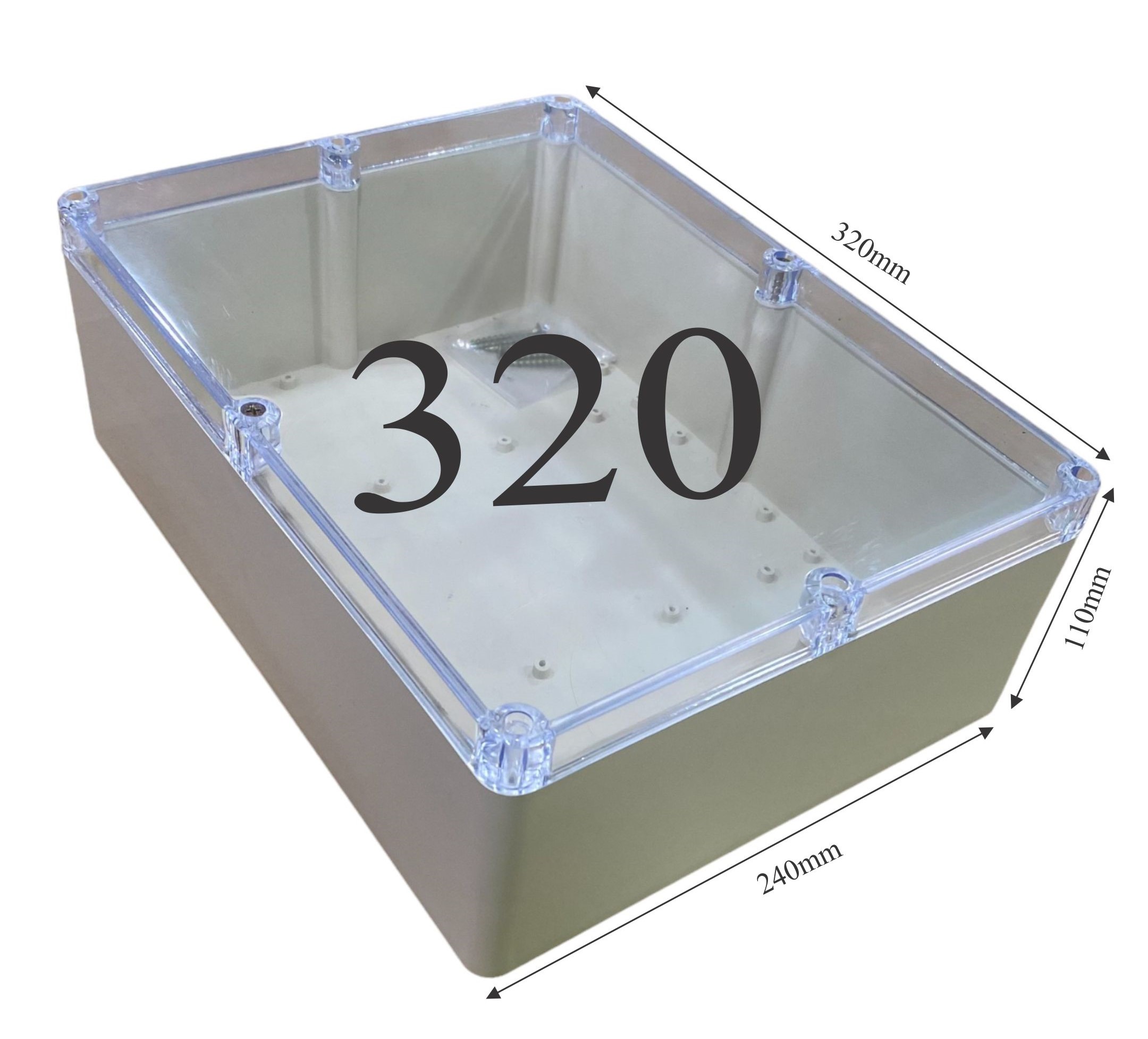 Hộp Nhựa Vy Anh 320x240x110mm Màu Trắng Nắp Trong