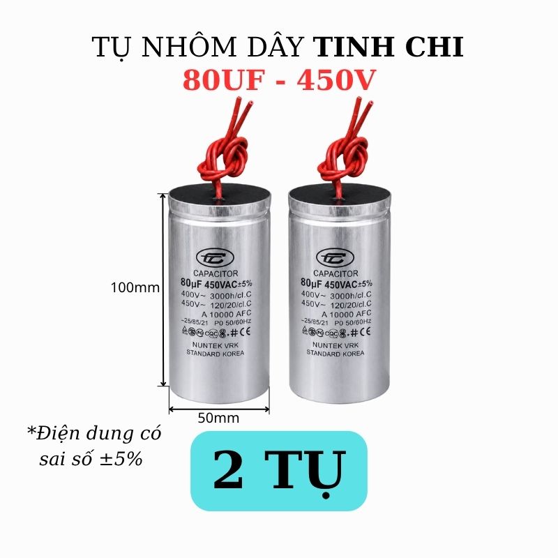 Tụ Nhôm Dây 80uF - 450V