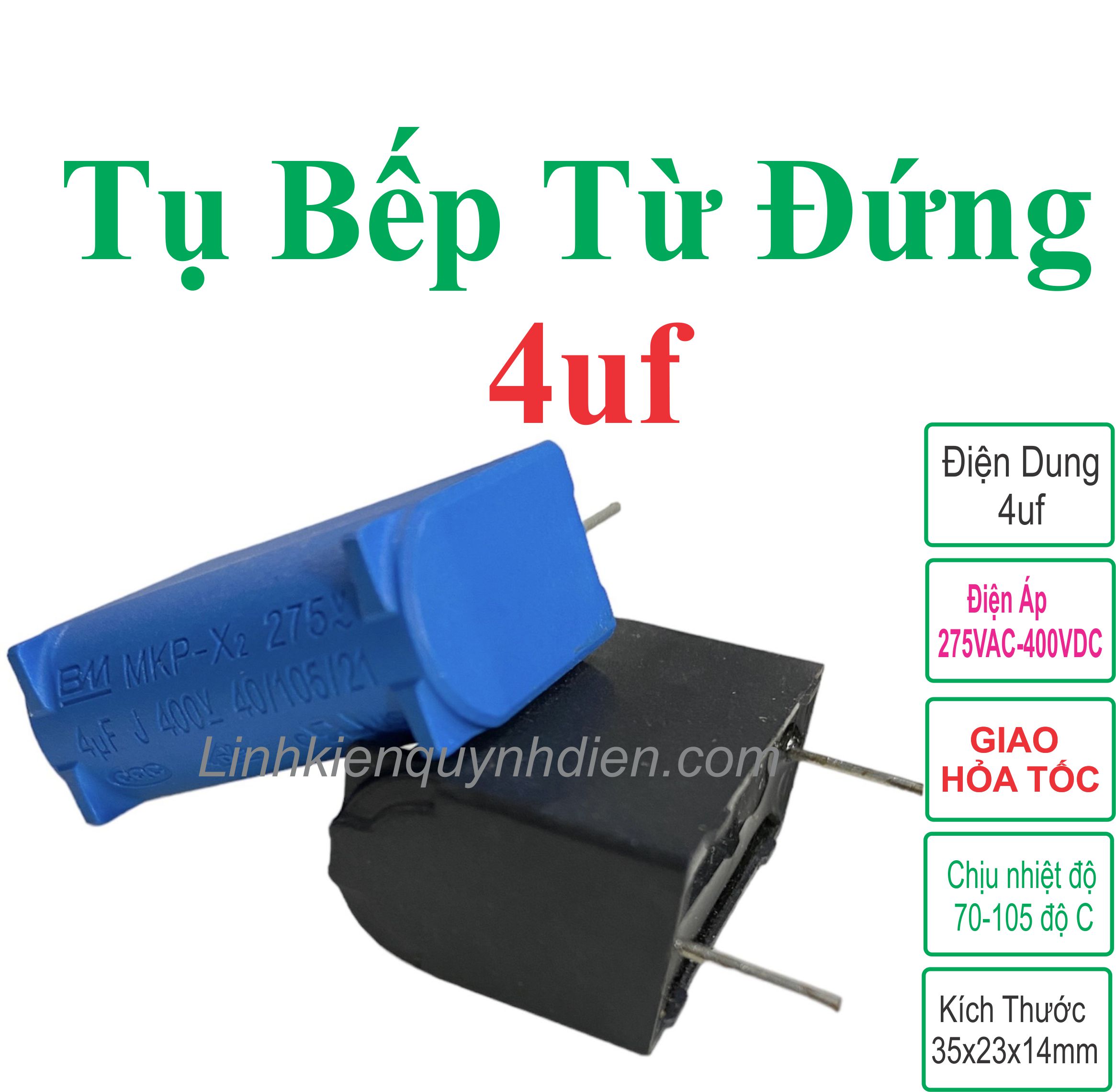 Tụ Bếp Từ 4uF - 400V Loại Đứng