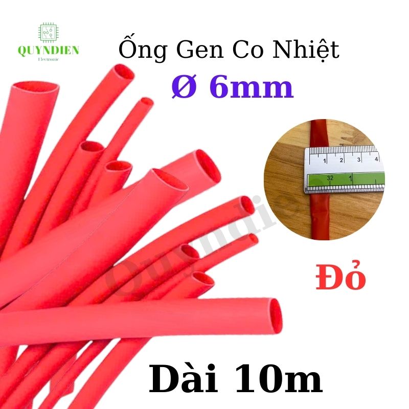 Gen co nhiệt size 6mm màu đỏ