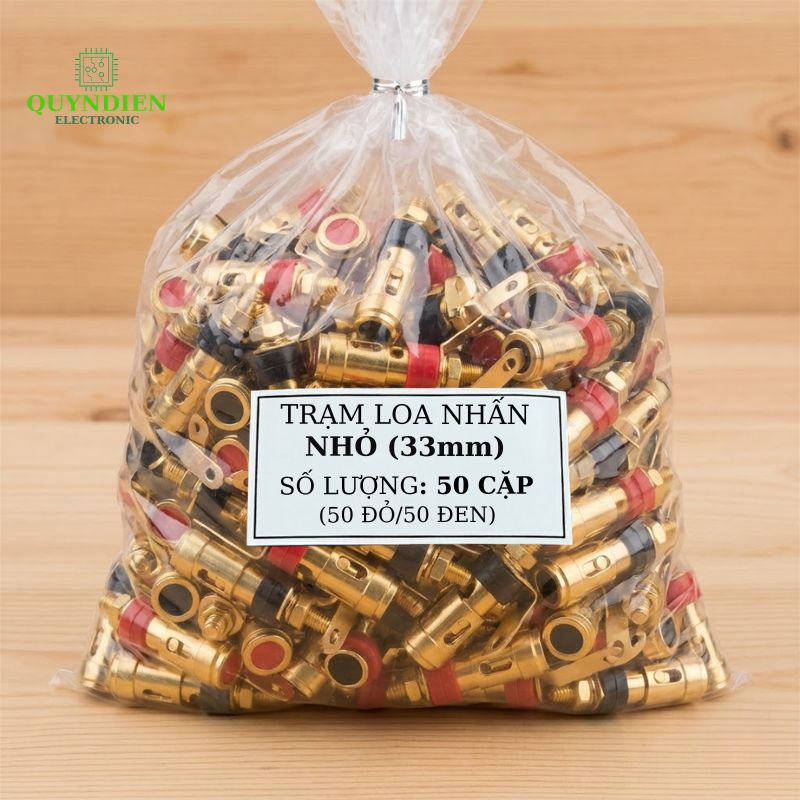 Trạm Loa Nhấn Vàng Loại Nhỏ 33mm Đỏ/Đen