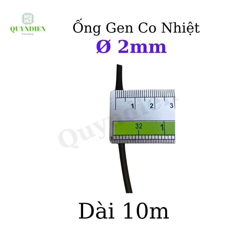 Gen co nhiệt size 2mm màu Đen