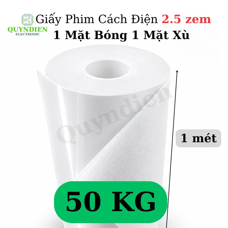 Giấy Phim Cách Điện Trắng 1 Mặt Bóng 1 Mặt Xù Dày 0.25mm