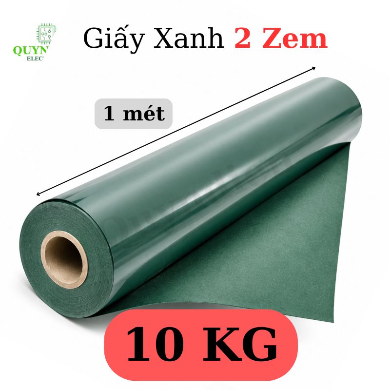Giấy Xanh Cách Điện 1 Mặt Bóng 1 Mặt Xù Dày 0.2mm