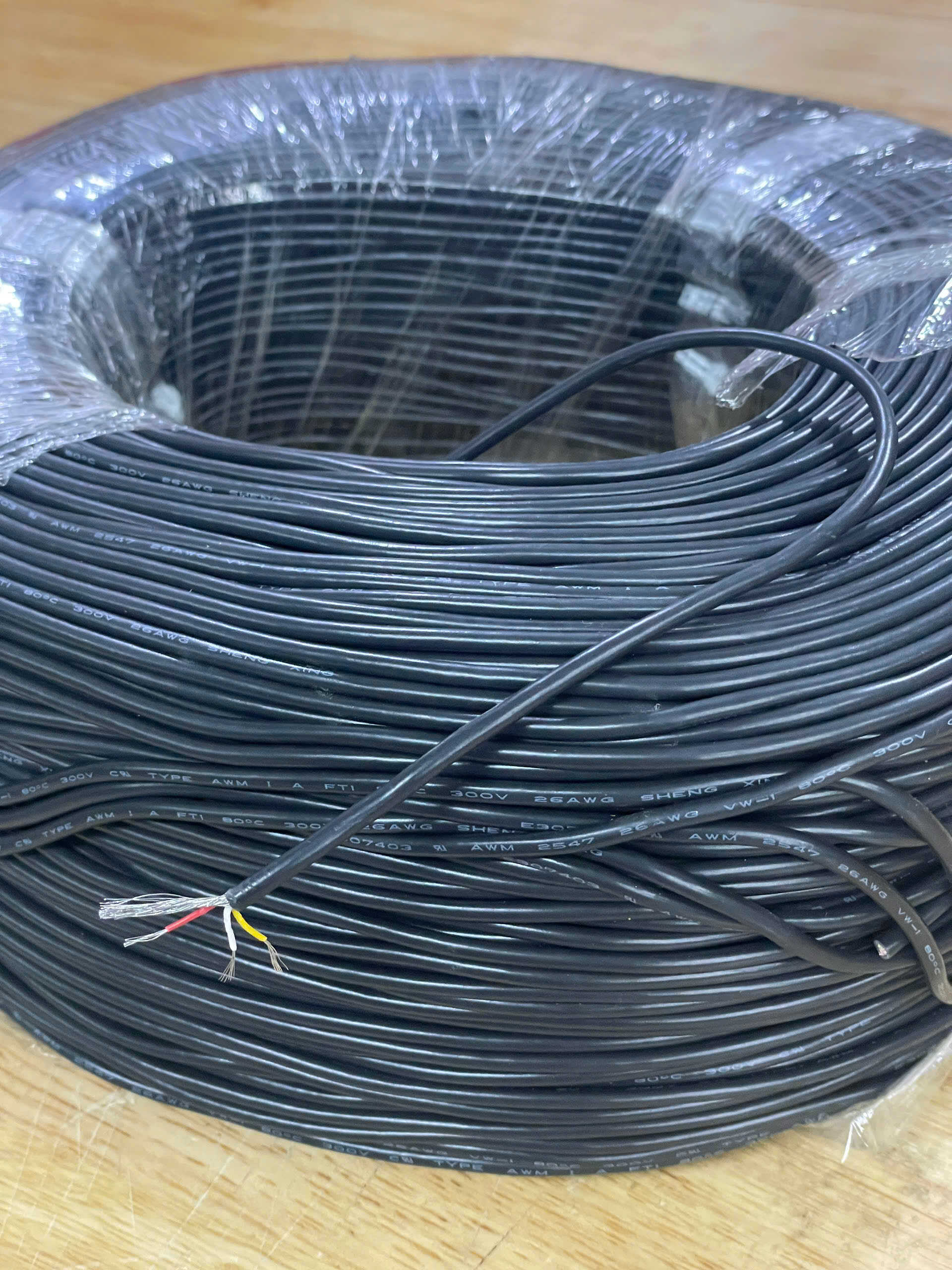 Dây 3 tín hiệu đồng xi bạc 3mm màu đen 26 AWG