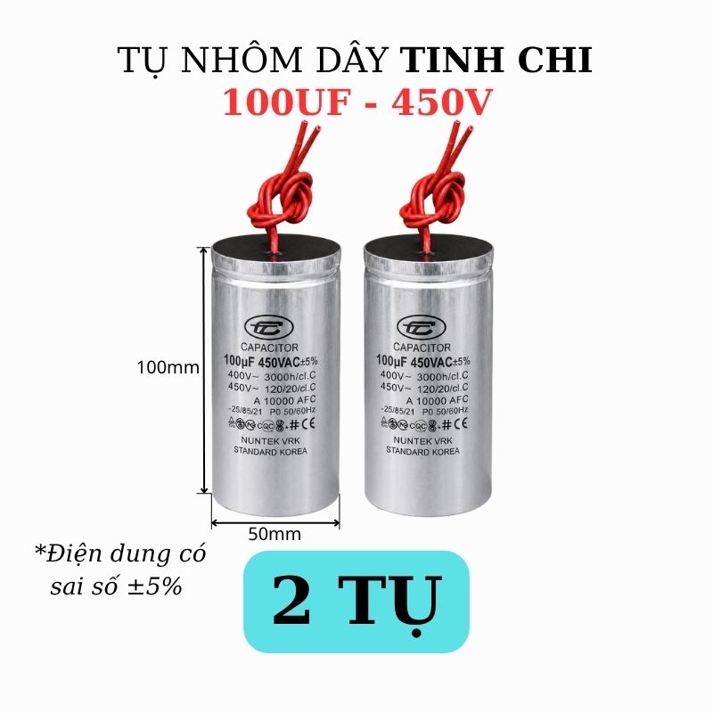 Tụ Nhôm Dây 100uF - 450V