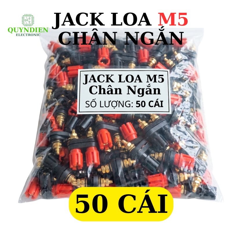 Trạm Loa Ampli Jack Loa Đôi Đỏ Đen M5 Chân Ngắn