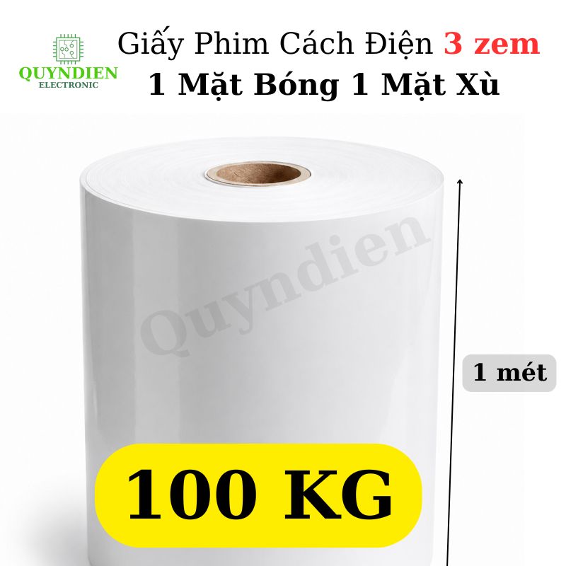 Giấy Phim Cách Điện Trắng 1 Mặt Bóng 1 Mặt Xù Dày 0.3mm