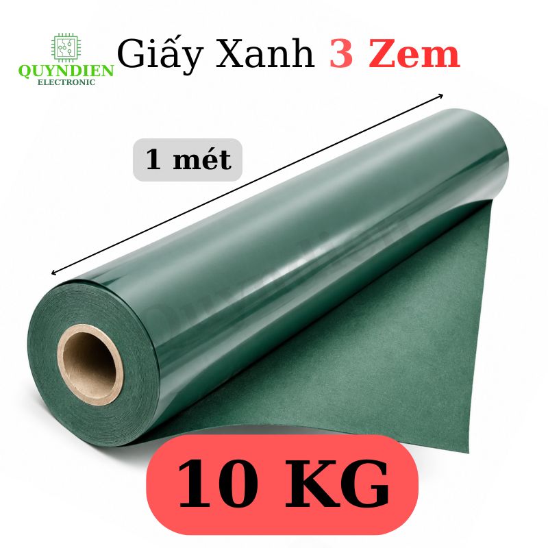 Giấy Xanh Cách Điện 1 Mặt Bóng 1 Mặt Xù Dày 0.3mm