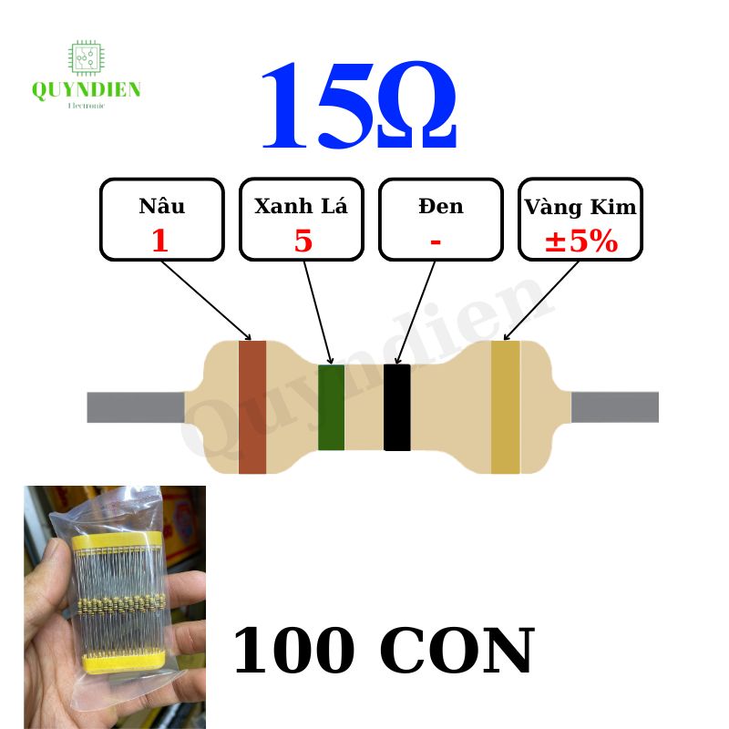 Điện trở Đài Loan 1/4W - 15R