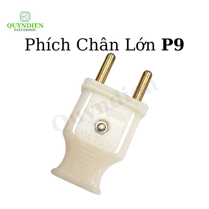 Phích Chân Lớn P9 Đồng Nguyên Chất 5mm, Nhựa ABS Siêu Bền, Chống Va Đập