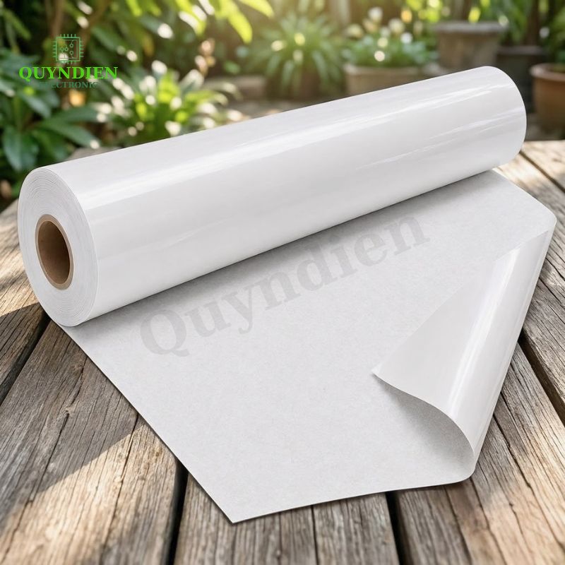 Giấy Phim Cách Điện Trắng 1 Mặt Bóng 1 Mặt Xù Dày 0.3mm