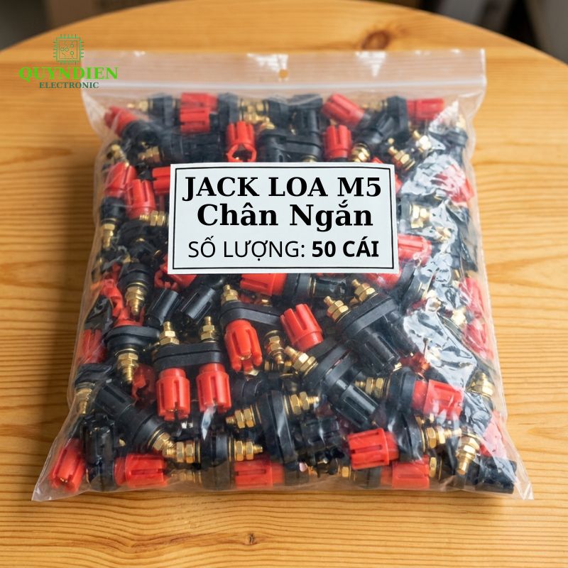 Trạm Loa Ampli Jack Loa Đôi Đỏ Đen M5 Chân Ngắn