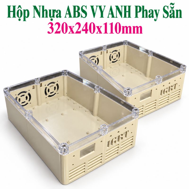 Hộp nhựa Phay sẵn IGBT nắp mica Trong 320x240x110mm