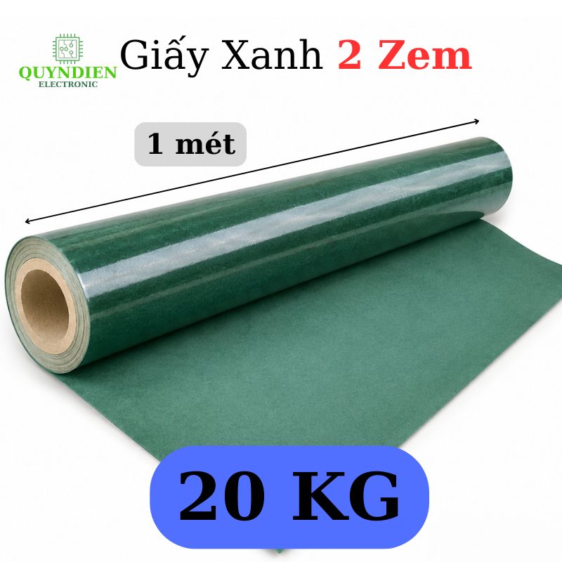 Giấy Xanh Cách Điện 1 Mặt Bóng 1 Mặt Xù Dày 0.2mm
