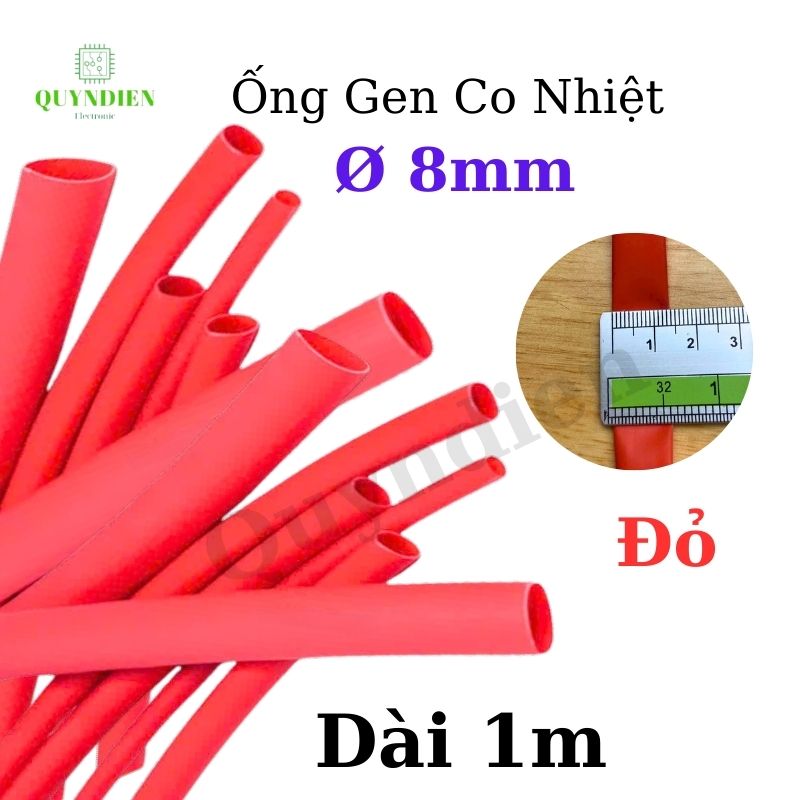 Gen co nhiệt size 8mm màu đỏ