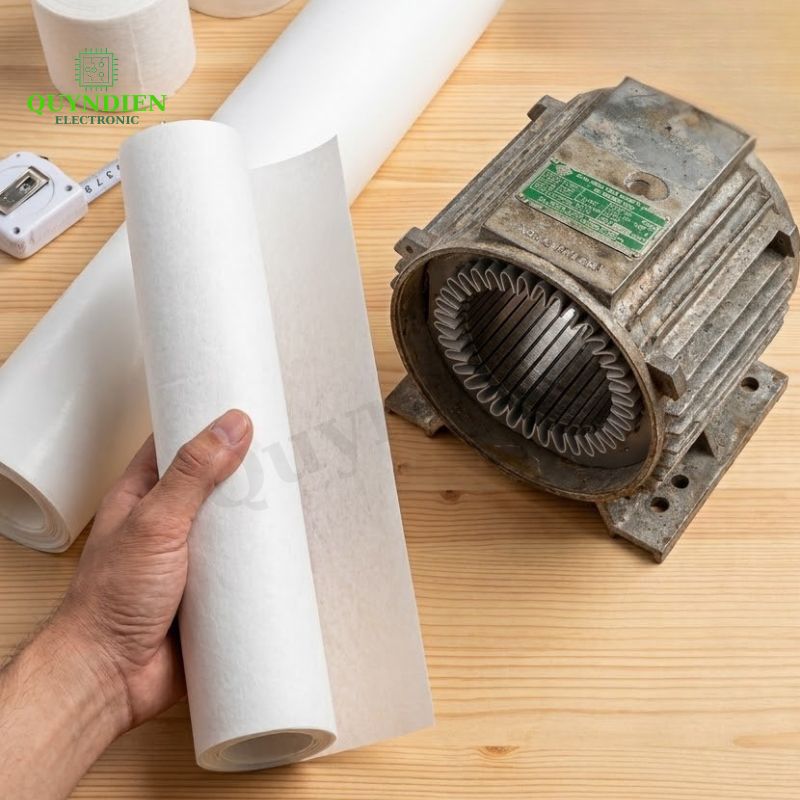 Giấy Phim Cách Điện Trắng 2 Mặt Xù Dày 0.25mm