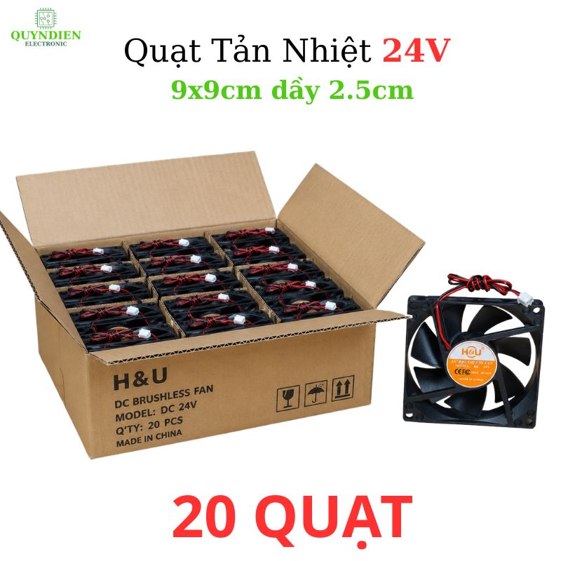 Quạt Tản Nhiệt 24V 9x9cm dày 2.5cm