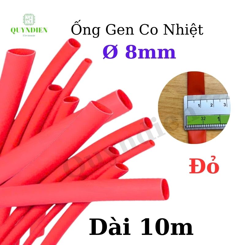Gen co nhiệt size 8mm màu đỏ