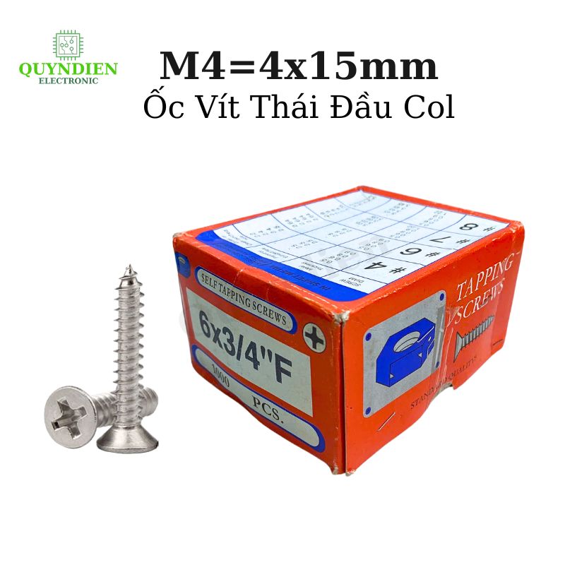 Ốc Vít Thái Ren Xoắn Đầu Col M4x15mm