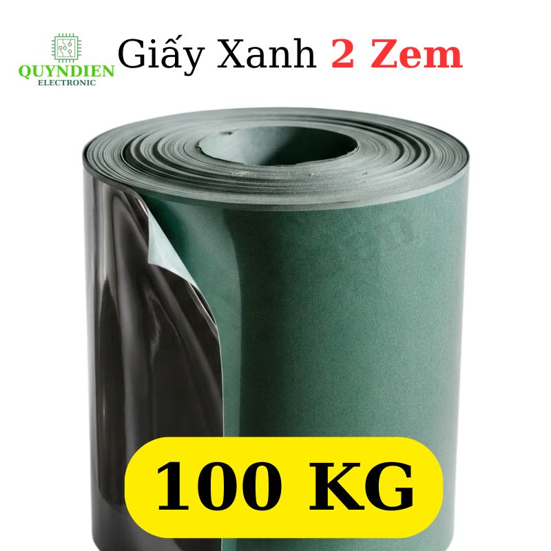 Giấy Cách Điện Xanh 1 Mặt Bóng 1 Mặt Xù Khổ 1 Mét Dày 0.2mm