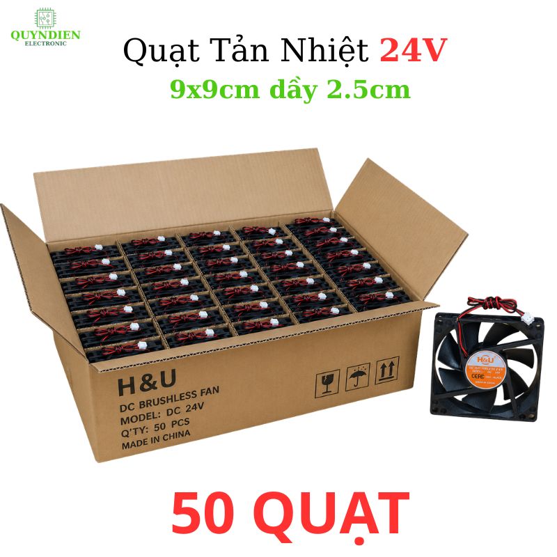 Quạt Tản Nhiệt 24V 9x9cm dày 2.5cm