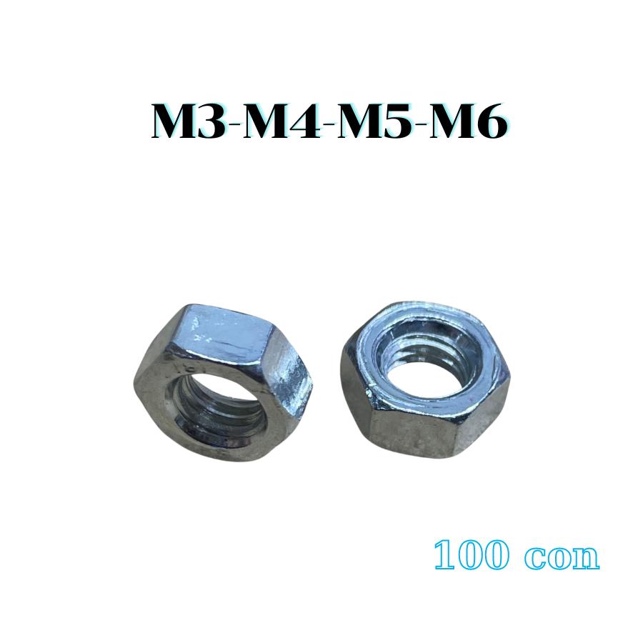 Tán đai ốc M3 M4 M5 M6 giá 100 con - Linhkien HCM