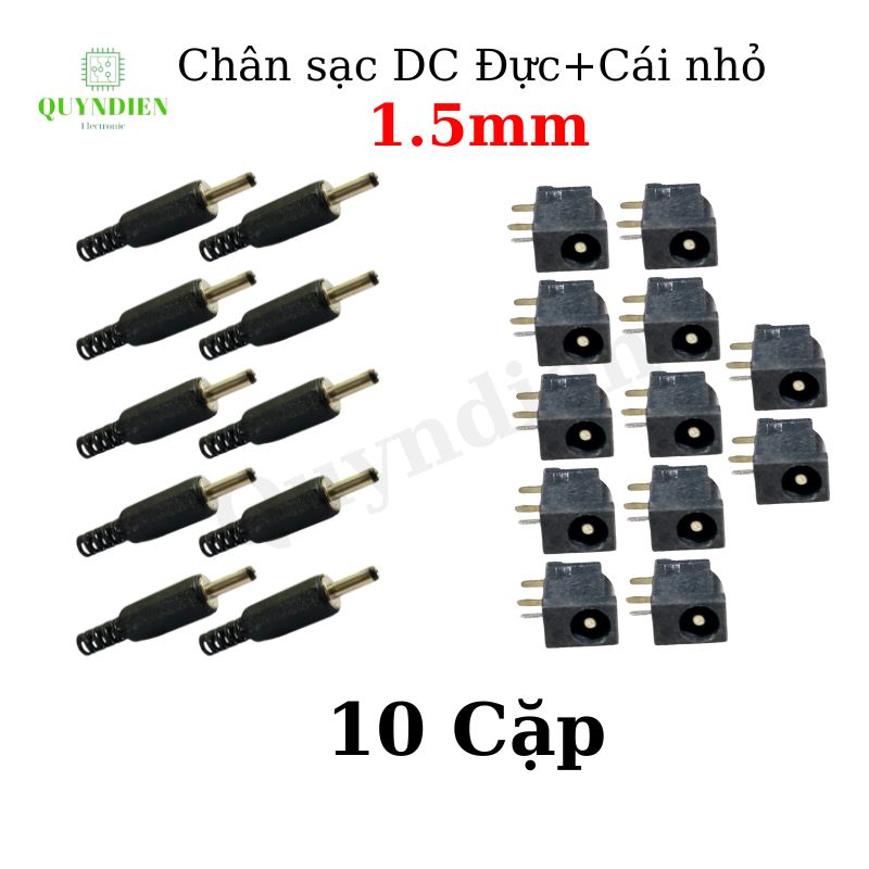 Jack, Giắc sạc DC 1.5mm Loại nhỏ (Đực + Cái)