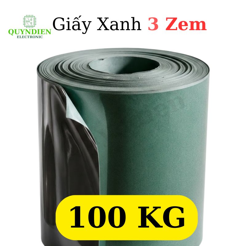 Giấy Cách Điện Xanh 1 Mặt Bóng 1 Mặt Xù Khổ 1 Mét Dày 0.3mm