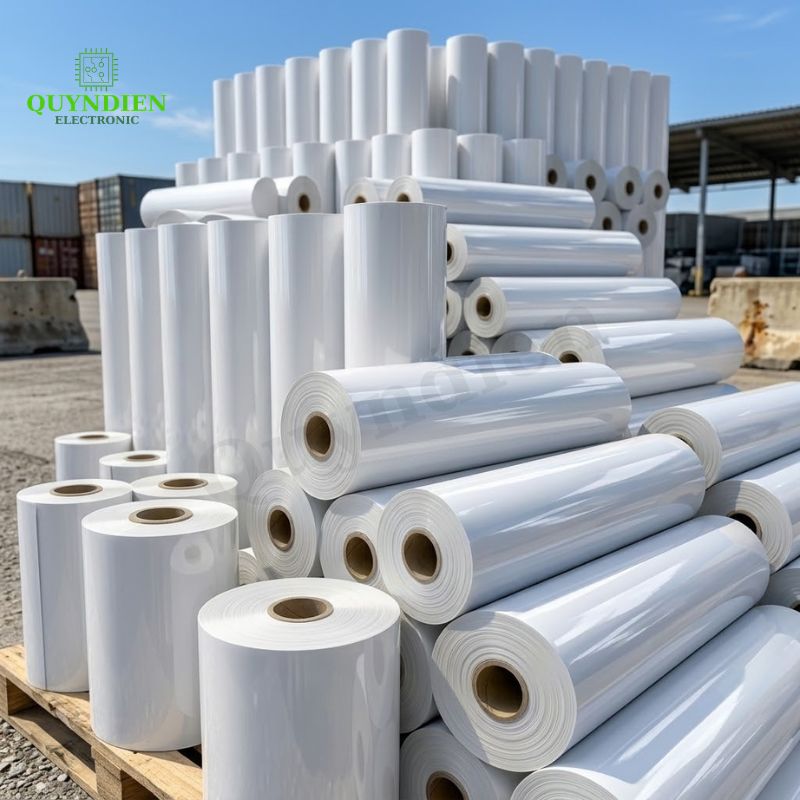 Giấy Phim Cách Điện Trắng 1 Mặt Bóng 1 Mặt Xù Dày 0.25mm